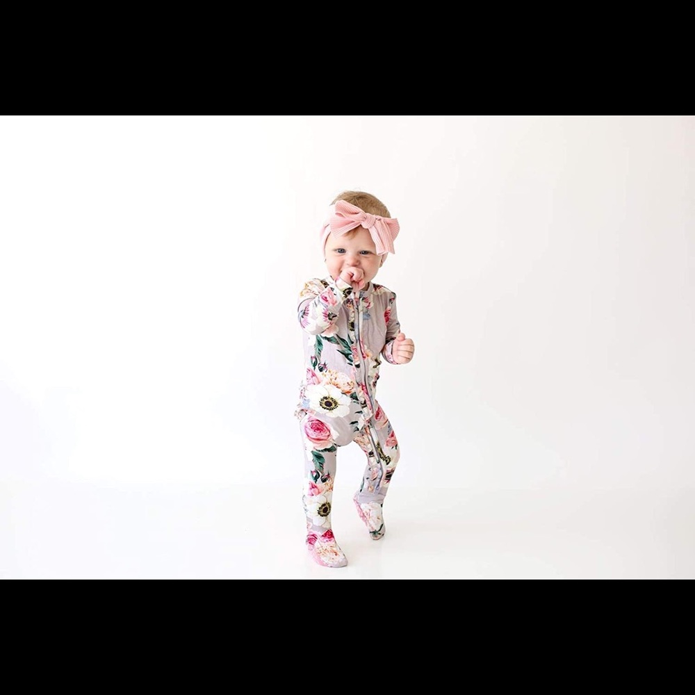 Posh peanut baby girl footed onesie